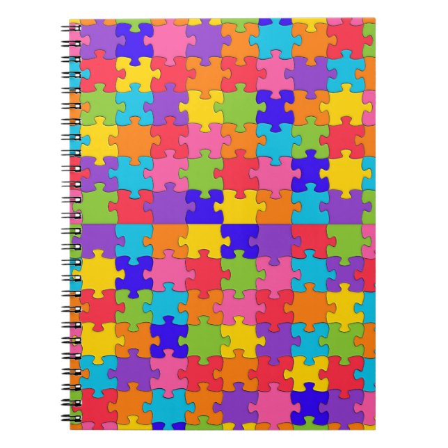 Caderno Espiral quebra-cabeça de autismo (Frente)