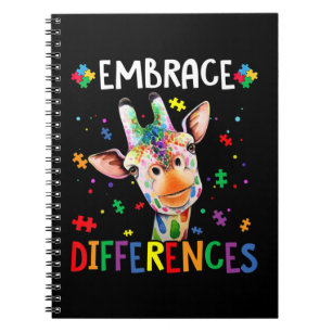 Caderno Espiral Quebra-cabeça Piece Autism Giraffe Abraça Difere