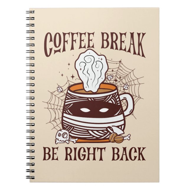 Caderno Espiral Quebra de Café - Tema do Halloween (Frente)