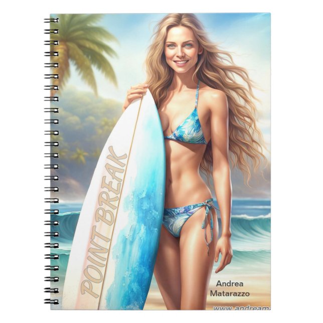 Caderno Espiral Quebra de Ponto de Ação de Rapariga (Frente)