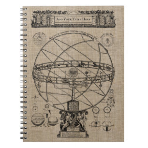 Caderno Espiral Quebra esférica esférica antiga da esfera armila