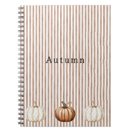 Caderno Espiral Queda Branca Laranja Pumpkins Stripes Marrons