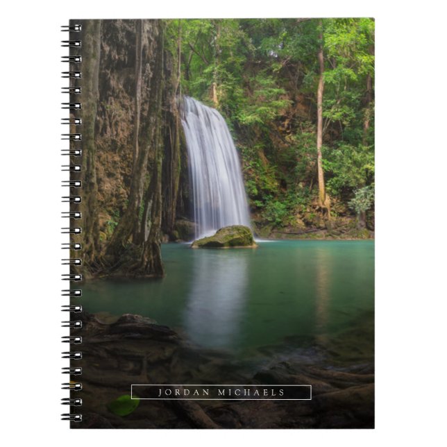 Caderno Espiral Quedas | Primavera RainForest Waterfall Tailândia (Frente)