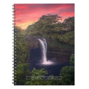 Caderno Espiral Quedas   Rainbow Falls, Hilo, Havaí