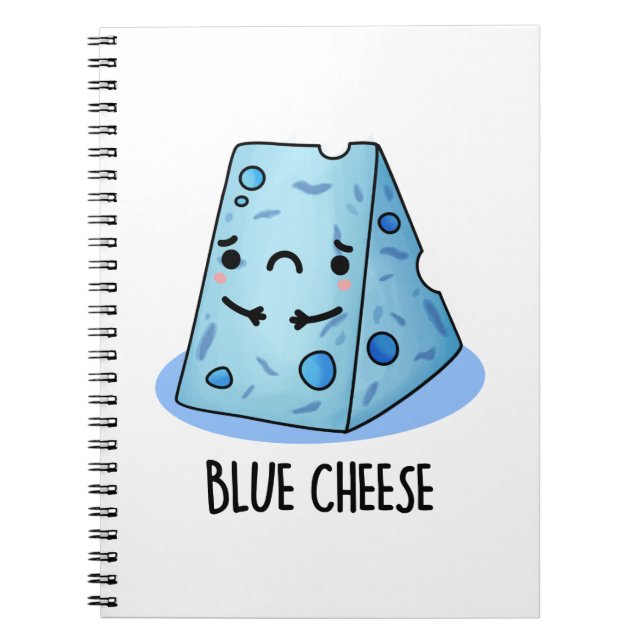 Caderno Espiral Queijo Azul Piada Divertida de Comida (Frente)