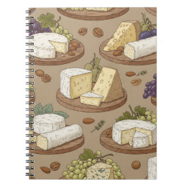 Caderno Espiral Queijo e Uvas