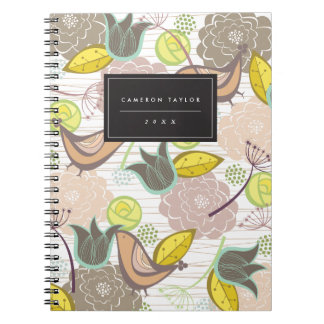 Caderno Espiral Queijos Queirosos, Pássaros Queirosos, Jardim Flor