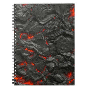 Caderno Espiral Queimaduras de lava quente vulcânicas