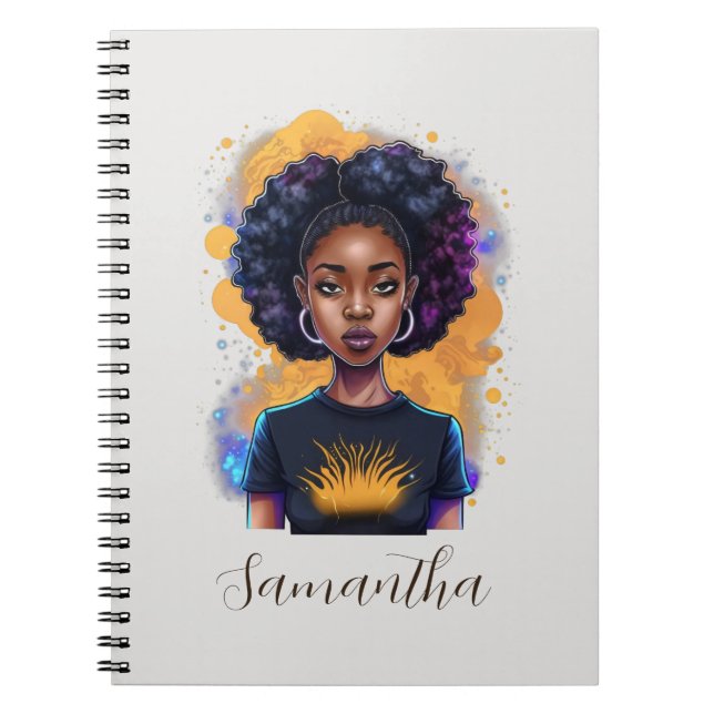Caderno Espiral Queimando a mulher afro (Frente)
