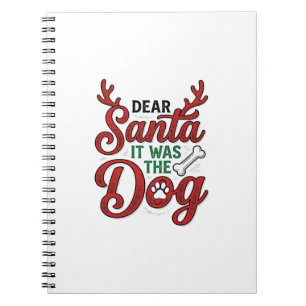 Caderno Espiral Querido Papai Noel Foi O Cachorro Camiseta De Nata