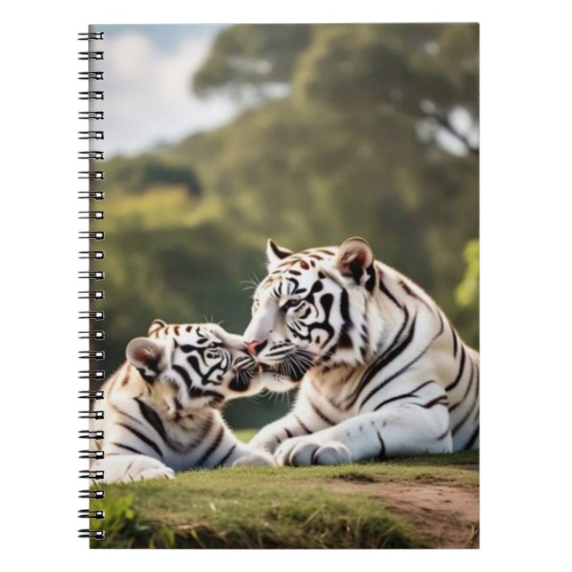 Caderno Espiral Quiet Companionship – White Tigers Notebook (Frente)
