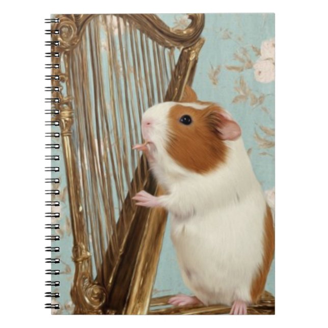 Caderno Espiral Quiet Melody – Elegant Guinea Pig Notebook (Frente)