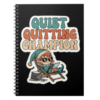 Caderno Espiral Quiet Quitting Elf Funny Office Humor Meeting