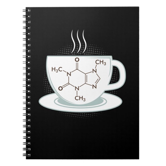 Caderno Espiral Química Caffeine Molecule (Frente)