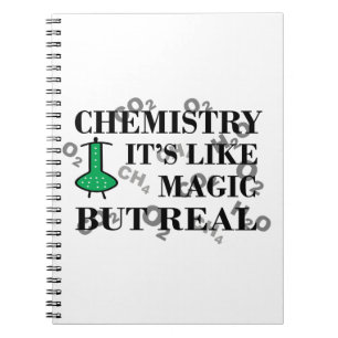 Caderno Espiral química é como mágica, mas química engraçada