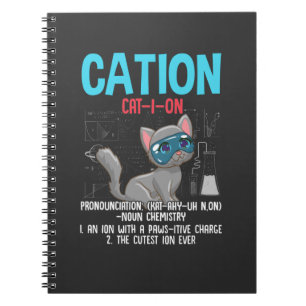 Caderno Espiral Química Engraçada Cientista Catista Elemento Cat L