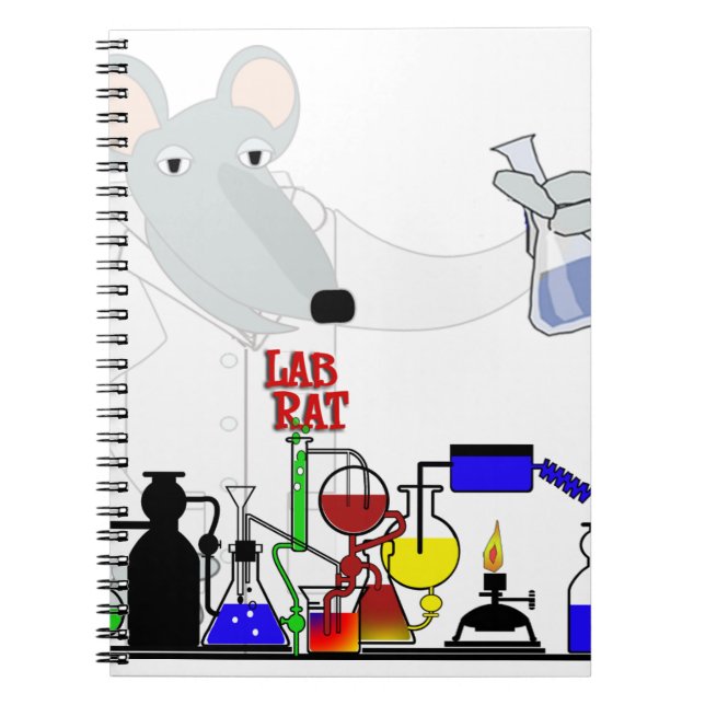 CADERNO ESPIRAL QUÍMICA LAB RAT (Frente)