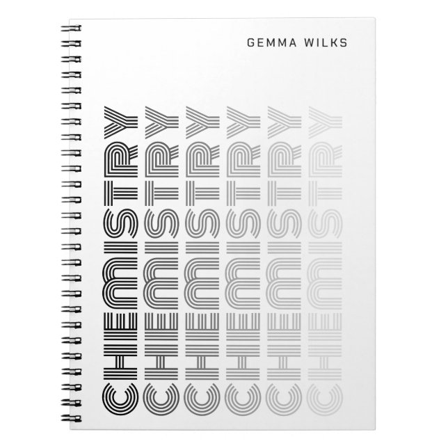 Caderno Espiral Química Moderna e Elegante com Assunto Editável Br (Frente)