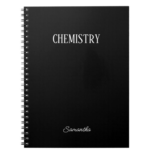 Caderno Espiral Química Preto Personalizado (Frente)