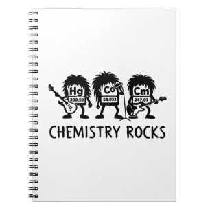 Caderno Espiral Química Rocks Banda de Rock de Ciência