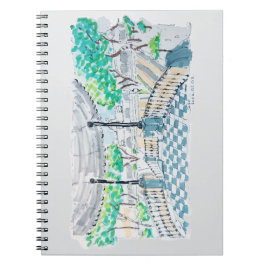 Caderno Espiral Quiosque Xadrez Vista Parque