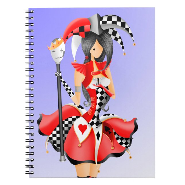 Caderno Espiral Quirky Jester e Puppet King Red Blue (Frente)