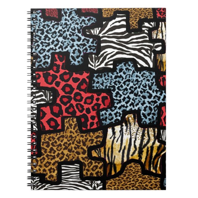 Caderno Espiral RAB Rockabilly Animal Print Quebra-cabeça (Frente)