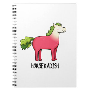Caderno Espiral Rabanete Punição Engraçada de Cavalo