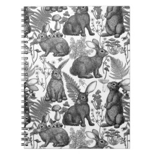 Caderno Espiral Rabbits and woodland flora 2 Notebook
