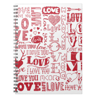 Caderno Espiral rabiscos de amor feitos à mão 