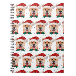 Caderno Espiral Raça de Cachorro Shiba Inu Estrelas de Natal