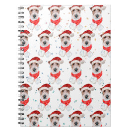Caderno Espiral Raça de Cão Wire Fox Terrier Estrelas de Natal