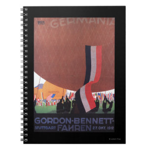 Caderno Espiral Raça do balão de ar quente de Gordon Bennett