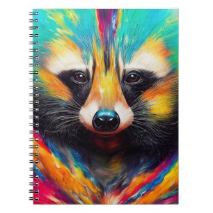 Caderno Espiral Raccoon Animal Discovery Adventure Planet
