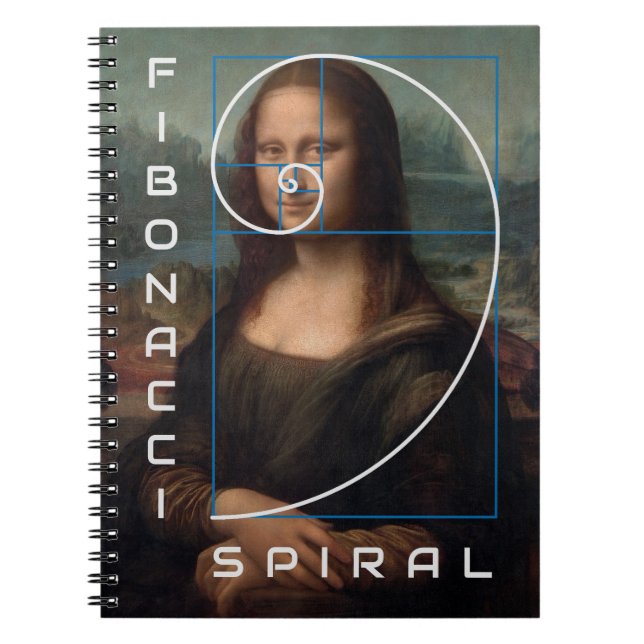 Caderno Espiral Rácio Dourado Espiral Mona Lisa Fibonacci (Frente)