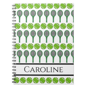 Caderno Espiral Rackers de Tênis verde e catapultas esportes com v