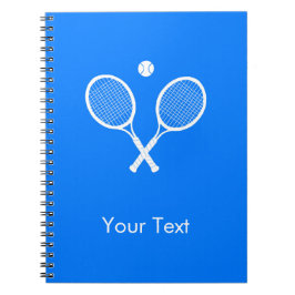 Caderno Espiral Rackets brancos de Tênis no azul personalizado