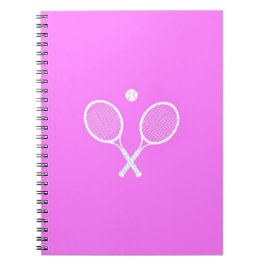 Caderno Espiral Rackets de tênis e Festa de Bola Rosa
