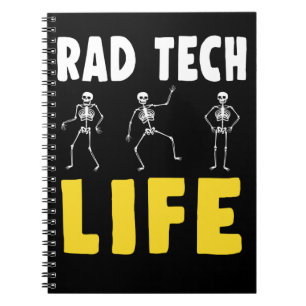 Caderno Espiral Rad Tech Humor Skeletons Xray Radiologia