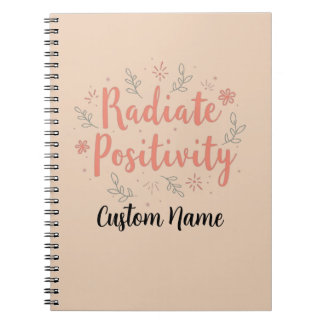 Caderno Espiral Radiação Positividade Floral Personalização de Rad