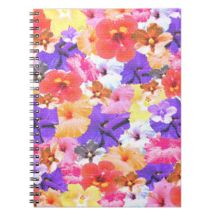 Caderno Espiral "Radiância no Bloom: Hibiscus em Vidro Estreito