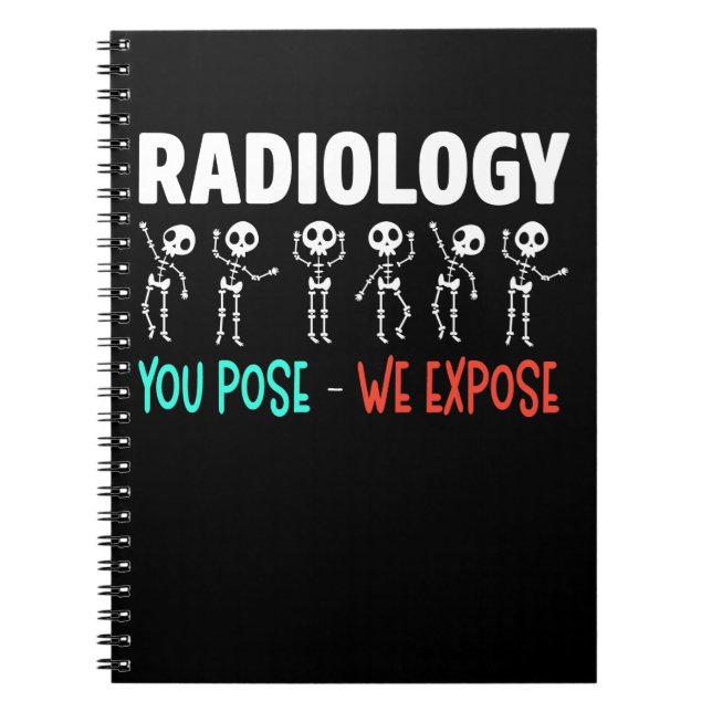 Caderno Espiral Radiologia Humor Xray Skeletons Radiologista (Frente)