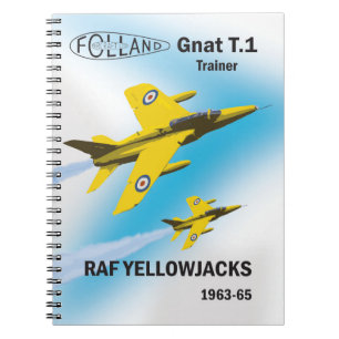 Caderno Espiral RAF Yellowjacks em treinadores da Gnat T.1