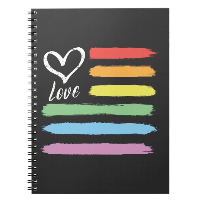 Caderno Espiral Rainbow American Flag LGBT (Frente)