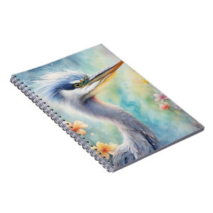 Caderno Espiral Rainbow Birds Blue Heron 1