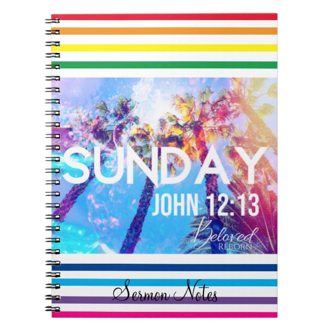 Caderno Espiral Rainbow Christian Sermon Notes Prayer Diário (Frente)