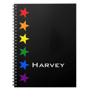 Caderno Espiral RAINBOW FLAG STARS + suas ideias