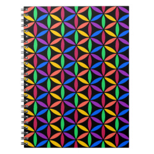 Caderno Espiral Rainbow Flower of Life Standard (Flor da Vida)