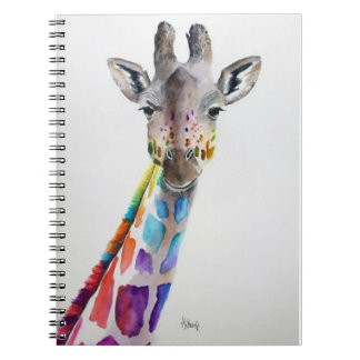 Caderno Espiral Rainbow Giraffe