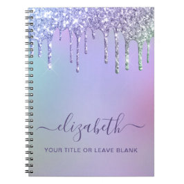 Caderno Espiral Rainbow Glitter Monogram